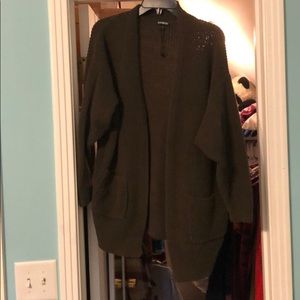 Express green oversized sweater cardigan